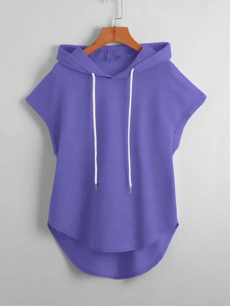 Top con capucha violeta