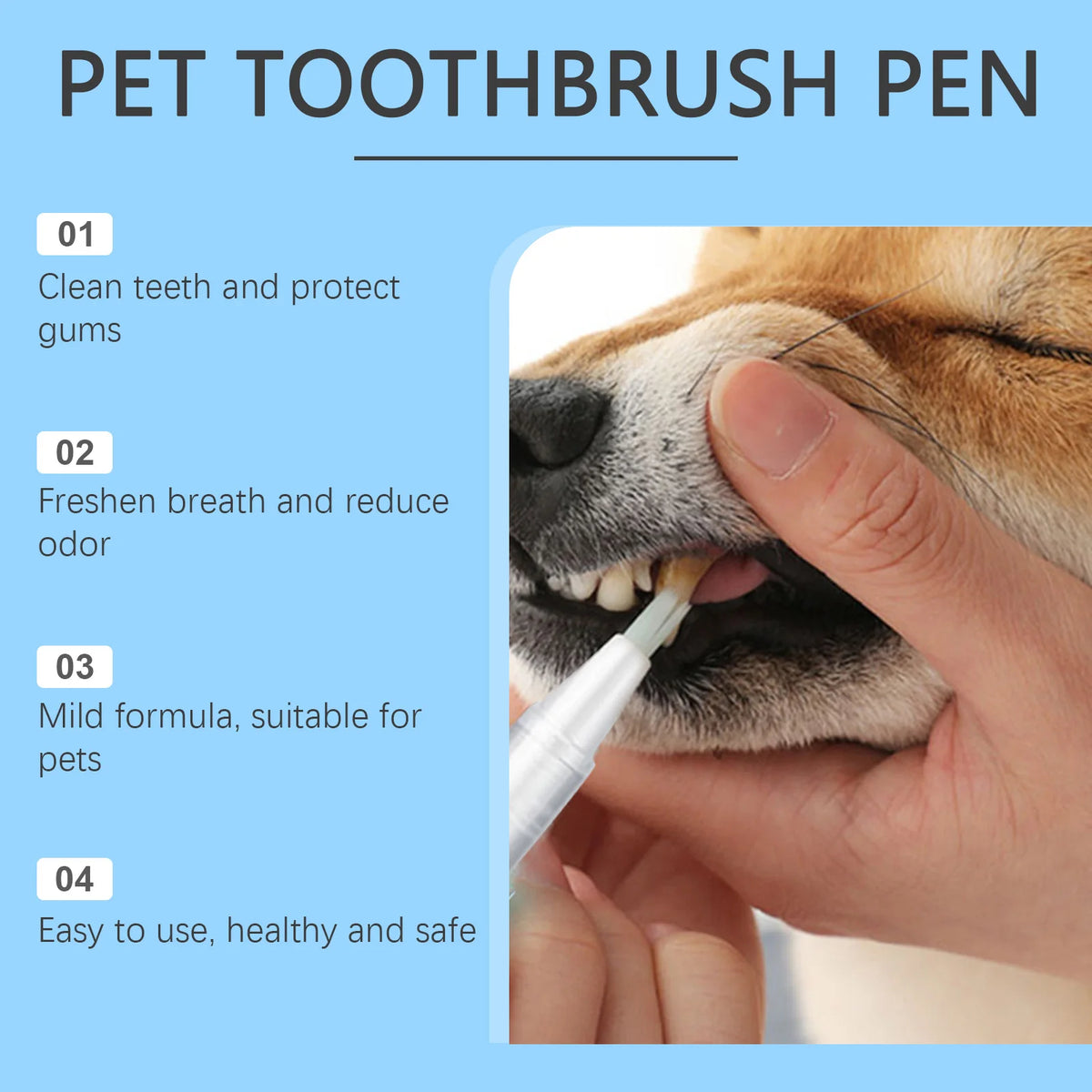 Cepillo Dental en Pluma para Perros y Gatos