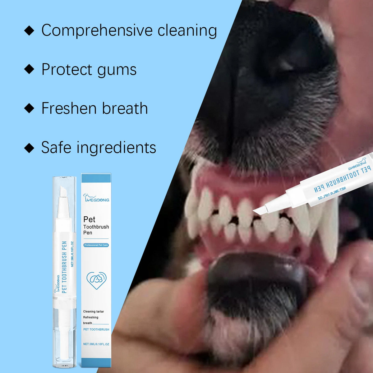 Cepillo Dental en Pluma para Perros y Gatos